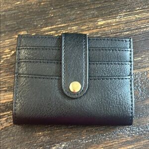 Black Leather Card Holder NWOT